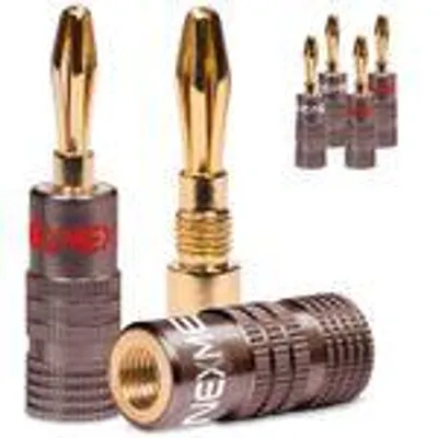 Produktbild von Bananenstecker 4mm schraubbar vergoldet 6x Stecker NEXMEX für Lautsprecherkabel