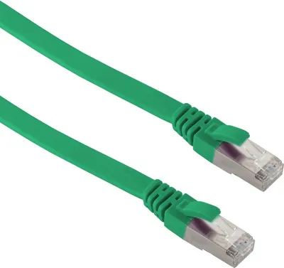 Produktbild von RJ45 Flachkabel m. CAT 7 Rohkabel slim grün 5m