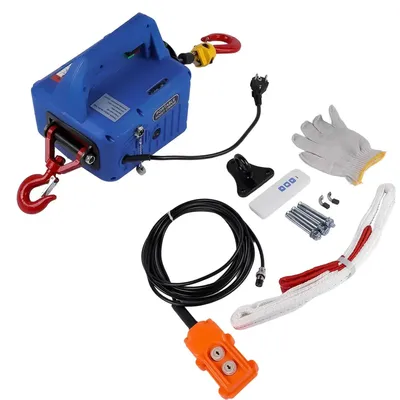 Produktbild von Elektrischer Seilzug 230V - Elektroseilwinde - 500 kg Tragkraft - 7,6 m Hubhöhe - 4,8 m/min - 1500 W - Funkfernbedienung
