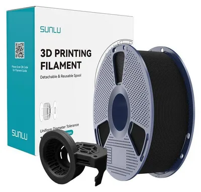 Produktbild von Sunlu PETG Hochgeschwindigkeits Mattfilament Schwarz für 3D Drucker