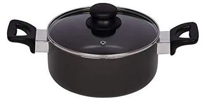 Fleischtopf 20 cm, 2,5 l, mit Glasdeckel, Induktion, schwarz