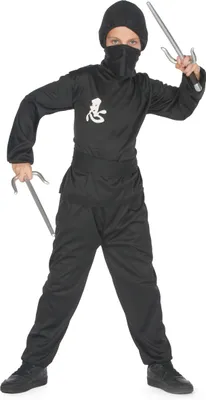 Immagine prodotto di Costume da bambino ninja combattente nero - 122/134 (7-9 anni)