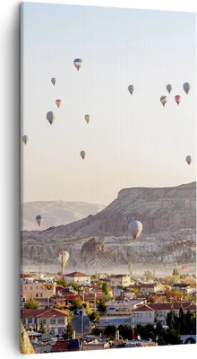Produktbild von Bild auf Leinwand - Leinwandbild - Berge Ballon Flug - 45x80cm - Wand Bild - Wanddeko - Wandbilder - Leinwanddruck - Bilder - Kunstdruck - Wanddekoration - Leinwand bilder - Wandkunst - PA45x80-3997