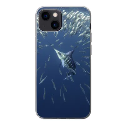 Produktbild von MuchoWow® Handyhülle Schutzhülle Hülle für iPhone 13 mini Wasser - Sardinen - Tiere Silikon Softcase Handy Hülle - Softcase