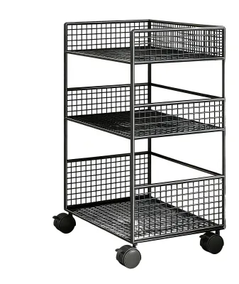 Image de Chariot de rangement mobile à 3 niveaux, idéal pour la maison et le bureau