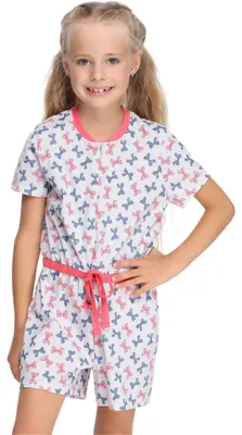 Image de Combinaison courte pour fille Merry Style, pyjama à pieds MS10-267 (mélangé/nœuds, 110-116)