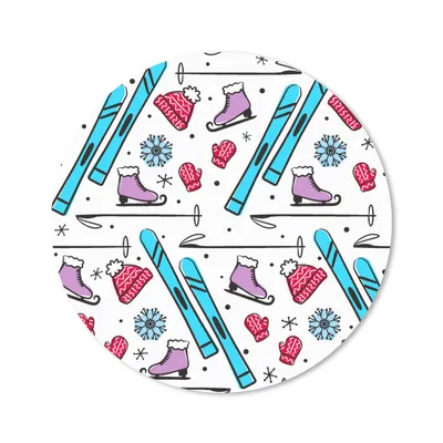 Produktbild von MuchoWow® Mauspad Mousepad Wintersport - Schnittmuster - Schlittschuhlaufen 30x30 cm - Mousepads - Maus Mat - Pad - Mausunterlage - Tischunterlage - Schreibtischmatten