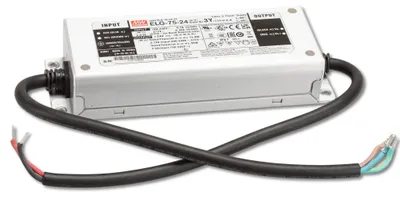 Produktbild von MEANWELL ELG-75-24-3Y, AC-DC LED-Installationsnetzteil, Metallgehäuse, IP67 75,6W 24V 3,15A CV+CC + PE
