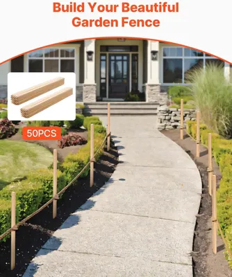Produktbild von Holzpfähle für den Garten, 50 Stück, 19,05 × 19,05 × 914,4 mm Vermessungspfähle, Gartenpfähle mit scharfer Spitze, Pflanzenstützpfähle aus Tannenholz, Pfosten für Schlammzäune, Grundstücksgrenzen, Basislinien