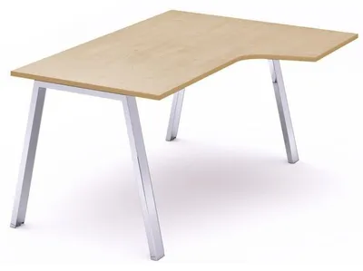 Produktbild von Schreibtisch Blanca L-Form rechts BxTxH 160x120x73cm Gestell verchromt Platte Melamin buche