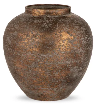 Produktbild von Metallvase 29 cm Vintage Industrial Stil Kupfer für Trockenblumen