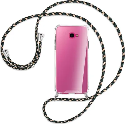 Produktbild von Handykette Backcover-Schutzhülle mit Band (Metall silberfarben) für Samsung Galaxy J4 Plus - camouflage
