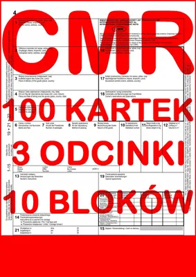 Zdjęcie produktu dla CMR List Przewozowy 100 kartek - 3 odcinki - 33 komplety - 10 szt.