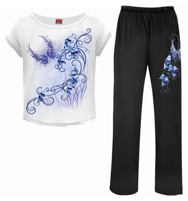 Image de Spiral Direct - Pyjama pour femme RO16178 (L) (noir/blanc)