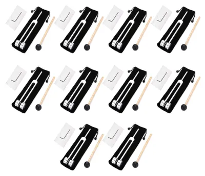 Imagen del producto de Set de 10 diapasones afinados de 128 Hz para terapia y relajación