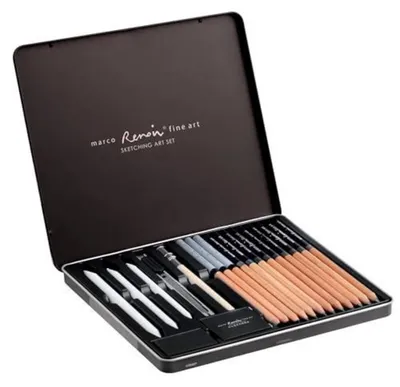 Produktbild von Skizzen Zeichen Bleistift Set 19-teilig für Anfänger Schattieren Zeichnen Künstler Erwachsene Teenager Härtegrade 2H-8B