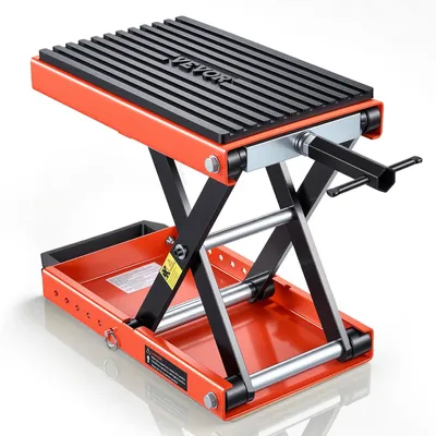 Produktbild von Motorradhebebühne, 680 kg, Scherenlift für Motorräder mit breiter Plattform und Verriegelungsstift, zentrale Hebekurbel, Stahl-Scherenlift für Straßenmotorräder, Cruiser-Motorräder und Tourenmotorräder