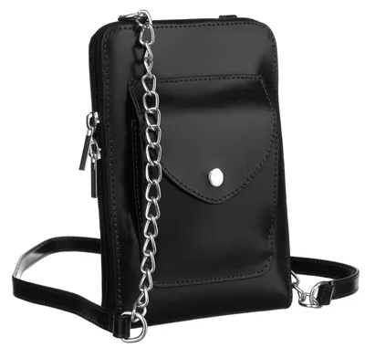 Obrázek produktu pro Dámská peněženka z přírodní kůže černá 21x15 cm