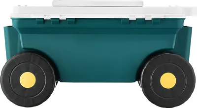 Image de SucceBuy Siège de jardin mobile avec espace de rangement et roulettes - Aide pratique pour le jardin 52x31x28cm
