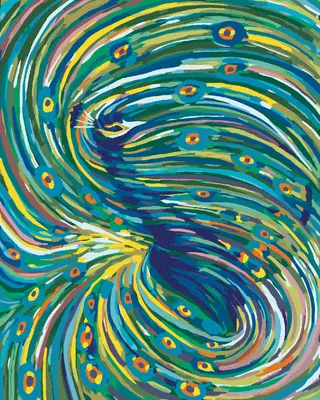 Produktbild von Zuty - Malen nach Zahlen - FARBIGER PFAU, 40x50 cm, mit Keilrahmen (bereits gespannt)