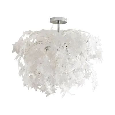 Produktbild von Lindby Deckenlampe Maple, Ø 70 cm, chrom, weiß, Textil