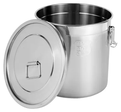 Image de Conteneur de stockage hermétique, capacité de 33 litres, en acier inoxydable robuste, couleur argent