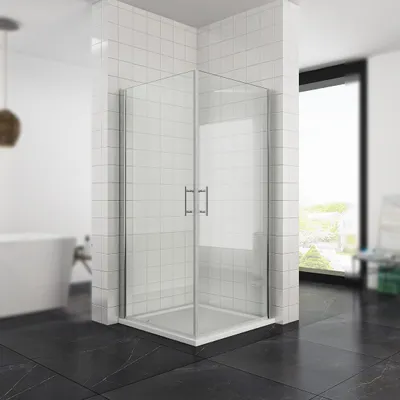 Image de Cabine de douche SONNI à entrée d'angle Nano Douche Porte pivotante Paroi de douche Paroi de douche 80x80x185cm