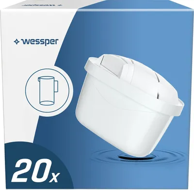 Produktbild von Wessper Wasserfilter Kartuschen 20 Stück |Ersatz für Dafi Unimax Aquaphor A5 BRITA Maxtra+ PHILIPS AWP212/10 Wasserfilter-Kanne|Reduziert Chlor & Kalk