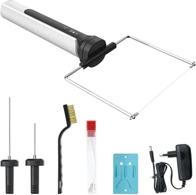 Obrázok produktu pre Elektrický nož na rezanie peny – rezací stroj s horúcim drôtom – nástroj na modelárstvo – 3 v 1 – biela farba, dĺžka hrotu 5 cm