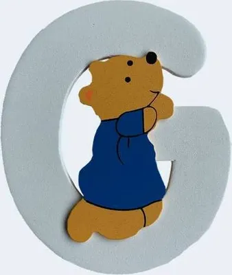 Produktbild von KG Bieco Holzbuchstabe G mit Bär-Motiv, 8 cm groß, für das Kinderzimmer
