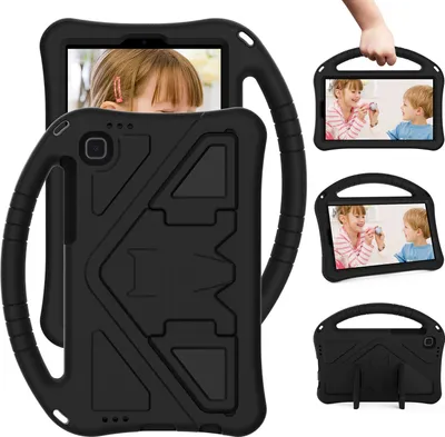 Produktbild von Kinder Hülle für Samsung Galaxy Tab A7 Lite 8.7" 2021 SM-T220/T225/T227, Eva Leichte Stoßfeste Faltbarem Ständer, Kids Griff Schutzhülle Schwarz