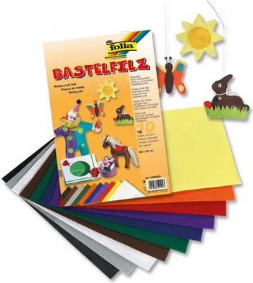 Produktbild von Folia Bastelfilz 150 g/m², 20 x 30 cm, 10 Bogen