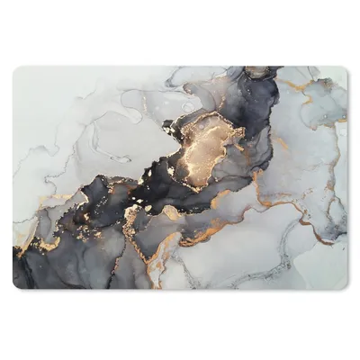 Produktbild von MuchoWow® Schreibtischunterlage Schwarz - Marmor - Luxus - Gold 60x40 cm - XXL Mauspad - Großes Mauspad