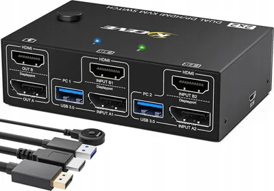 Immagine prodotto di Controllore KVM KCEVE KVM202DH, 2 PC, 4xUSB 3.0, 2 porte 4K@60 Hz