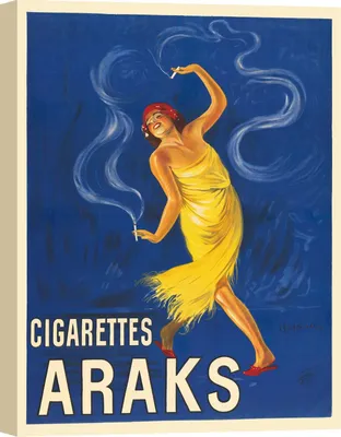 Obrázok produktu pre Vintage plagát na plátne - Leonetto Cappiello - Cigarety Araks - 100 x 70 cm