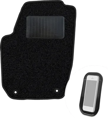 Produktbild von moto-MOLTICO Fahrer Fußmatte Auto Velours Fahrerseite Autoteppiche Schwarz Fahrermatte 1-teilig passend für Skoda Fabia 2 2007-2014