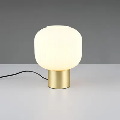 Image de Lampe de table DIVA dorée, blanche et noire, 1xE27x40W, verre, dimensions : 26x20x20 cm, IP20, Trio