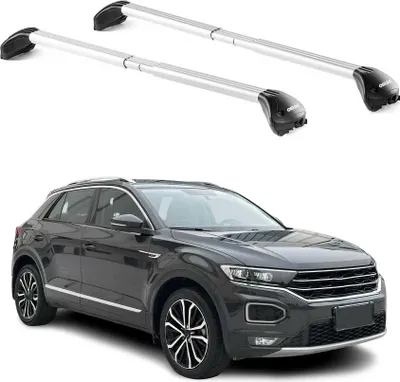 Produktbild von Dachträger Grundtäger für VW T-Roc 2017-2025 100kg Aluminium Grau 2x ABE