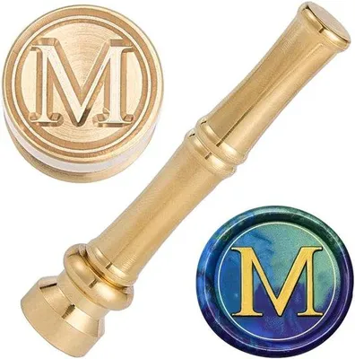 Produktbild von Waxstempel 15 mm verguld metaal retro vintage bamboe handvat