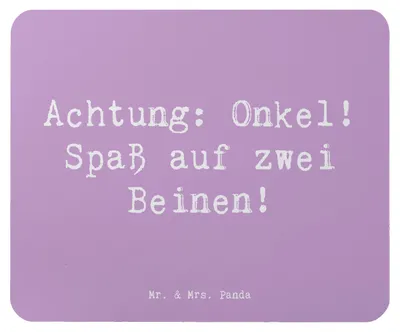 Produktbild von Mr. & Mrs. Panda Mouse Pad Spruch Spaßiger Onkel - Lavendeltraum - Geschenk, Energie, pc mausunterlage, mauspad laptop, Unterhaltung, Abenteuer, Familie, Lebensfreude