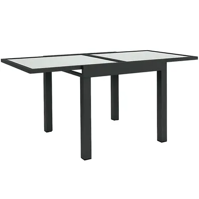 Produktbild von Gartentisch ausziehbar wetterfest – Outdoortisch 160x80x75 cm Alu Schwarz