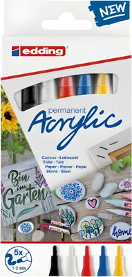 Obrázok produktu pre edding 5300 Akryl "Akrylová fixka - Basic", sada 5 ks