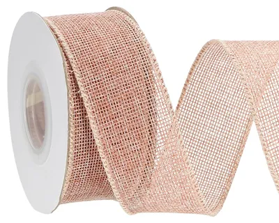 Productafbeelding van Juteband met draadrand - 3,8 cm x 9,1 m - Geschikt voor knutselwerk en decoratie - Lichtbruin