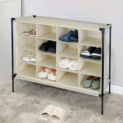 Produktbild von Erweiterbares Camping-Schuhregal - für 16 Paar