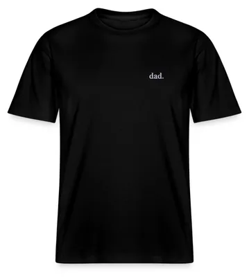 Produktbild von Spreadshirt Dad Schriftzug Stickerei Weiß Relaxed Fit Uni T-Shirt, XL, Schwarz