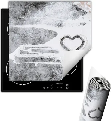 Obrázok produktu pre Kryt na sporák, kryt na sklokeramickú dosku, 50 x 52 cm, protisklzová podložka, zrolovateľná, Heart Kitchen