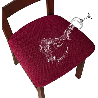 Immagine prodotto di Copri sedie impermeabili, set da 4, removibili, lavabili, elasticizzati, color bordeaux