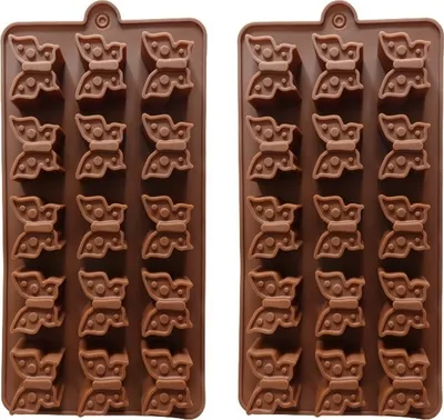 Produktbild von GKA 2 Stück Silikon Pralinenform Schmetterlinge Schokoladenform, 3D Schokolade Pralinen Silikonform Backform 30 Mulden BPA Frei