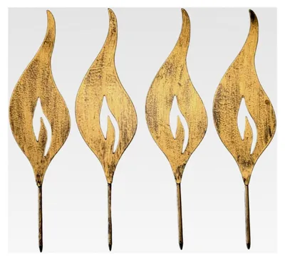 Produktbild von Deko-Kerzenflammen in Gold, 4er Set, H: 23 cm für die Winterdekoration