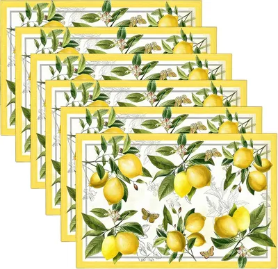 Produktbild von Zitronen Sommer 6er Set Platzsets 30x45cm | Rutschfeste Tischunterlagen für Esstisch